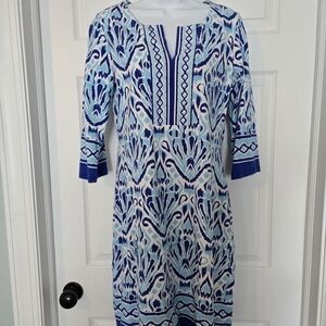 Blue Patterned Mini Dress